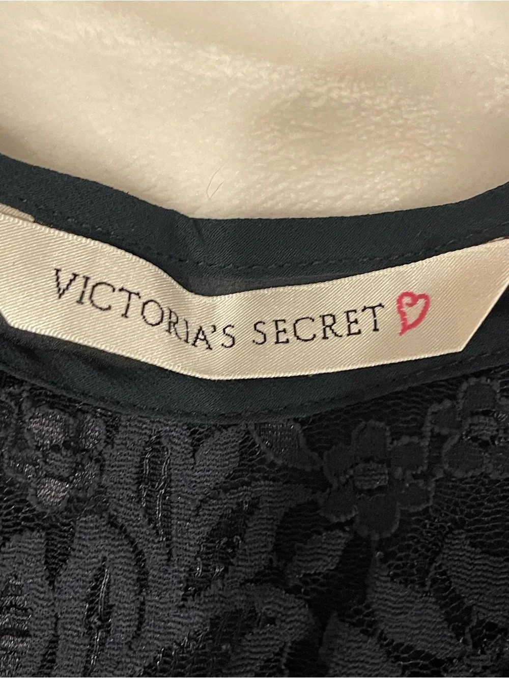 Victoria's Secret Black Lace-Trim Layered Chiffon Chemise